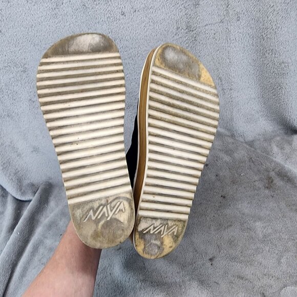 Naya Shoes Womens Size 7.5 Black Leather Open Toe Sandals - Picture 7 of 12